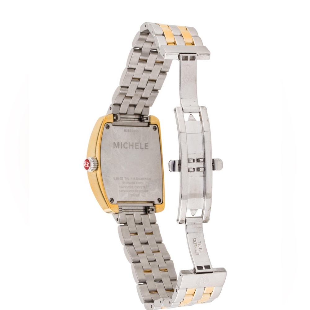 Michele Mini Urban .65 Carat Diamond Gold & Stainless Steel Watch needs battery - Picture 10 of 12